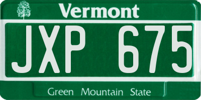 VT license plate JXP675