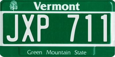 VT license plate JXP711