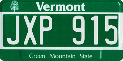 VT license plate JXP915