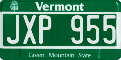 VT license plate JXP955