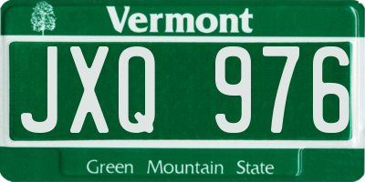 VT license plate JXQ976