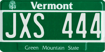 VT license plate JXS444
