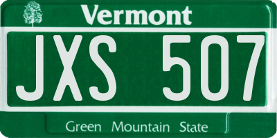 VT license plate JXS507