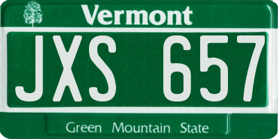 VT license plate JXS657