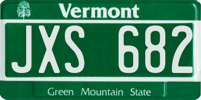 VT license plate JXS682