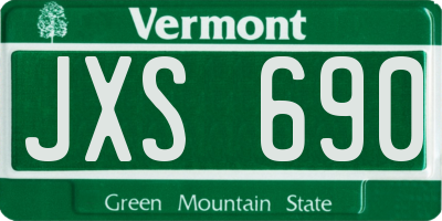 VT license plate JXS690