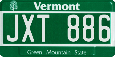VT license plate JXT886