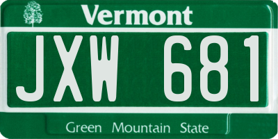 VT license plate JXW681