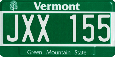 VT license plate JXX155