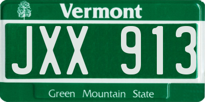 VT license plate JXX913