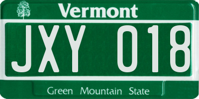 VT license plate JXY018