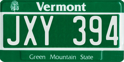 VT license plate JXY394