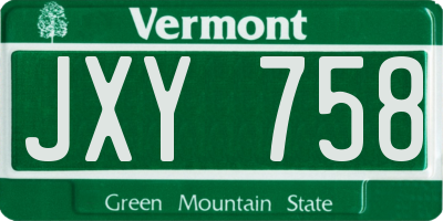 VT license plate JXY758