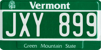 VT license plate JXY899