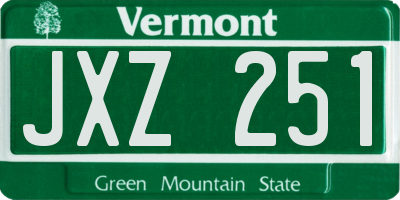VT license plate JXZ251