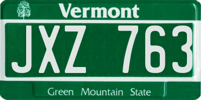VT license plate JXZ763