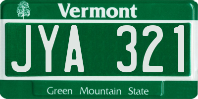VT license plate JYA321