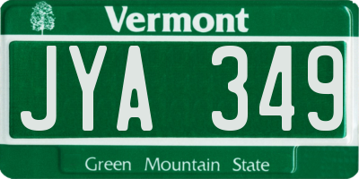 VT license plate JYA349