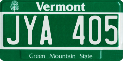 VT license plate JYA405