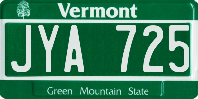 VT license plate JYA725