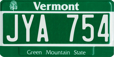 VT license plate JYA754