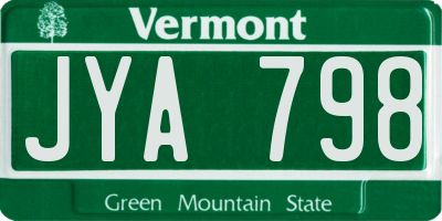 VT license plate JYA798
