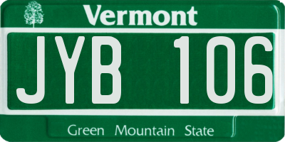 VT license plate JYB106