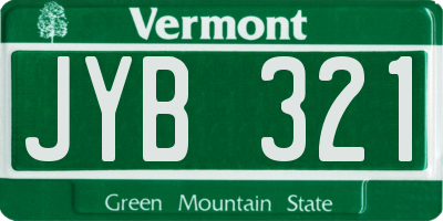 VT license plate JYB321