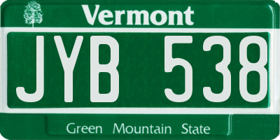 VT license plate JYB538