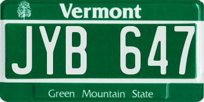 VT license plate JYB647