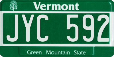 VT license plate JYC592