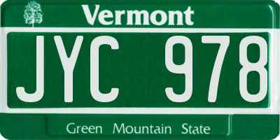 VT license plate JYC978