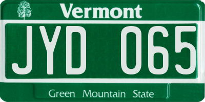 VT license plate JYD065