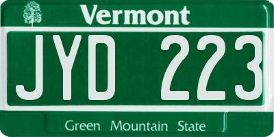 VT license plate JYD223