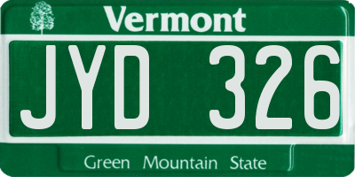 VT license plate JYD326