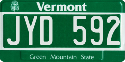 VT license plate JYD592