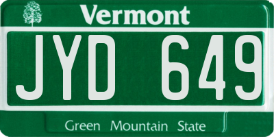 VT license plate JYD649
