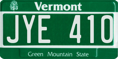 VT license plate JYE410
