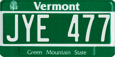 VT license plate JYE477