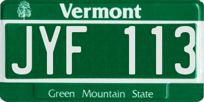 VT license plate JYF113