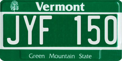 VT license plate JYF150