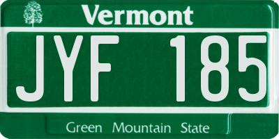VT license plate JYF185