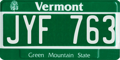 VT license plate JYF763