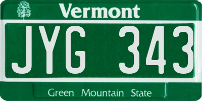 VT license plate JYG343