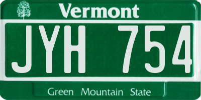 VT license plate JYH754