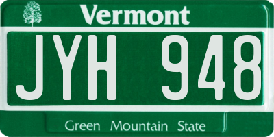 VT license plate JYH948