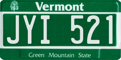 VT license plate JYI521