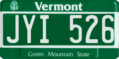 VT license plate JYI526