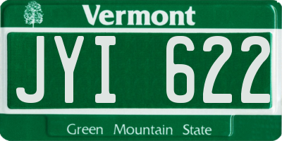 VT license plate JYI622