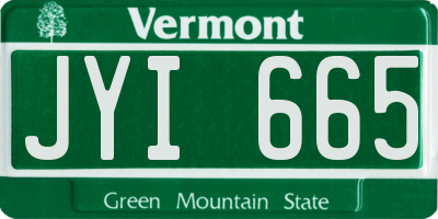 VT license plate JYI665